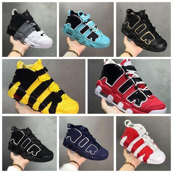 

mens women more uptempos scottie pippen basketball shoes varsity red green black bulls hoops pack unc trainers premium wheat sneakers 36-45