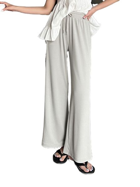 

dazy drawstring waist wide leg pants w2dy#, Black;white