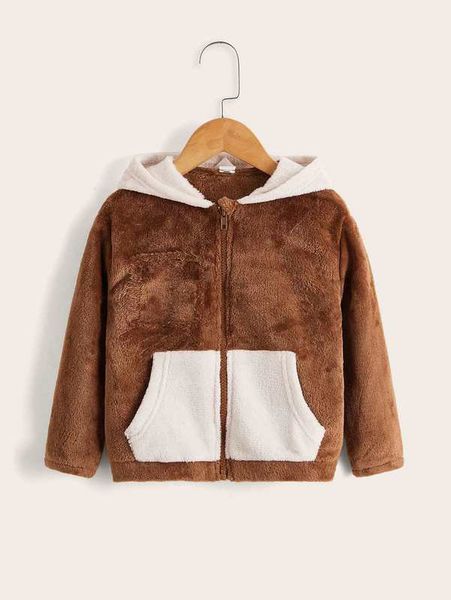 

toddler boys kangaroo pocket teddy jacket she, Blue;gray