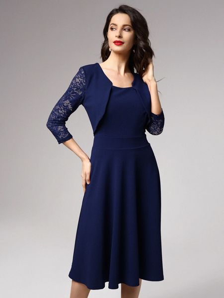 

miusol sheer lace sleeve 2 in 1 bolero shrug dress m2rx#, Black;gray