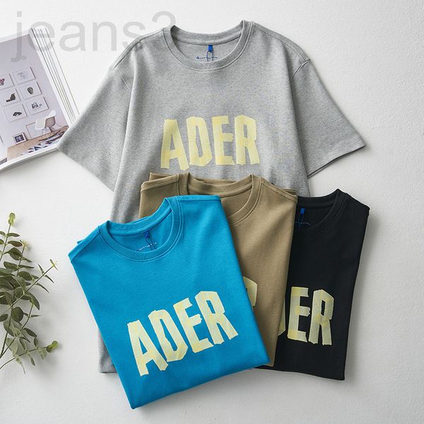

women's t-shirt designer chao brand ader 22 summer chest origami letter printing men's and women's t-shirt 3hub, White