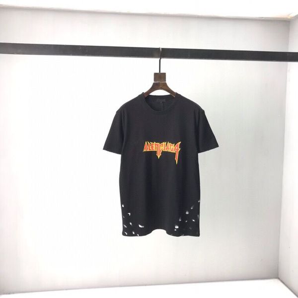 

2022ss early spring new high-grade cotton printed t-shirt round neck stitching pullover short sleeves size: m~xxxl color: black and white n8, Black;brown