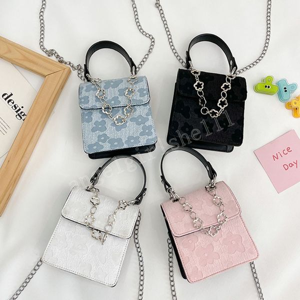 

children mini clutch purse cute baby princess crossbody bags for girls coin pouch card holder kids party tote hand bag, White