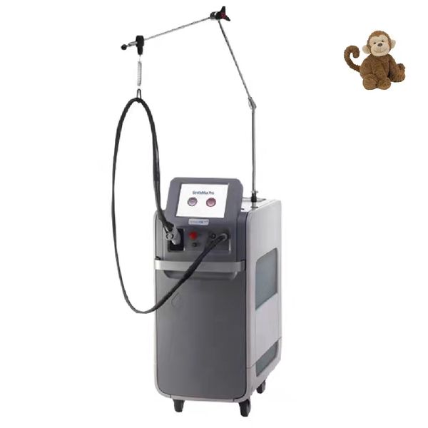 

new arrival 755+1064nm double wavelength fiber laser permanent hair removal machine 5mm-18mm changable spot size in a beautiful reasonable w, Black
