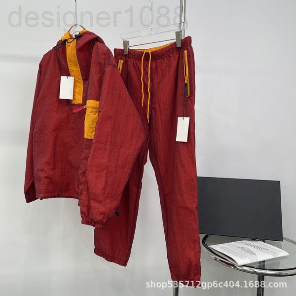 

men's tracksuits designer [correct version]co branded suit front back wear double-sided jacket solid color stormsuit sportswear for men, Gray