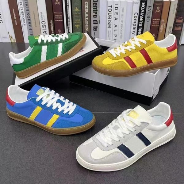 

2022 ss luxury designer men women casual shoes gazelle sneakers canvas shoes patchwork collaboration shoe size 35-46 xrxj, Black