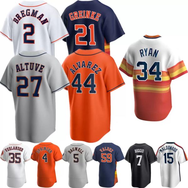 Jose Altuve Jersey Alex Bregman Nolan Ryan Michael Brantley Yordan Alvarez Martin Maldonado Benutzerdefinierte Männer Frauen Jugend Kinder Baseball Jerseys