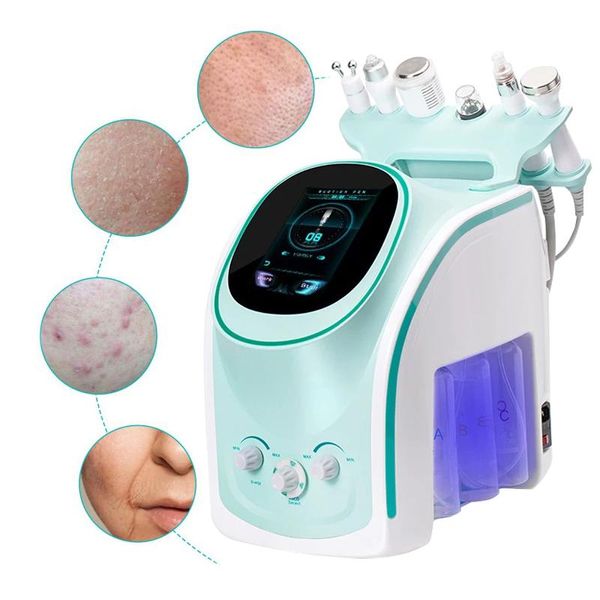Multifunctional 6 in 1 Skin Diagnosis System Water Oxygen Jet Peeling Rhinestone Microdermabrasion Skin Detection Care Beauty Device