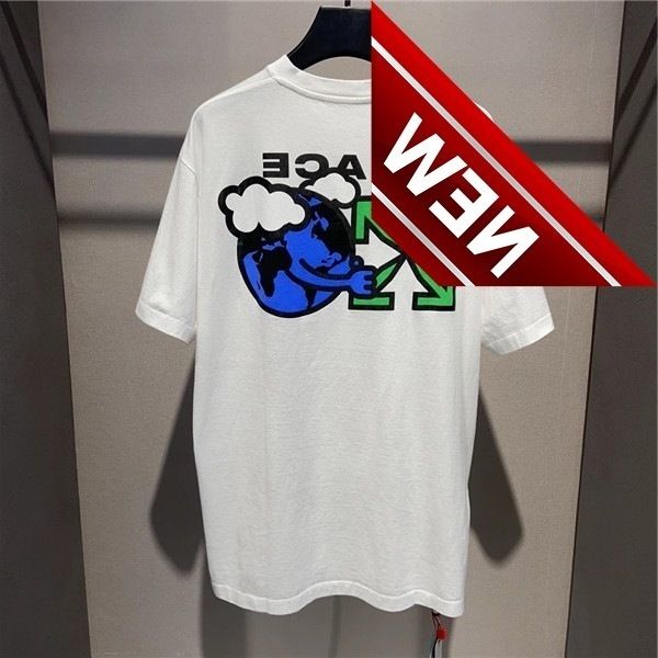 

new spring / summer ow and palm print short sleeve t-shirt, White;black