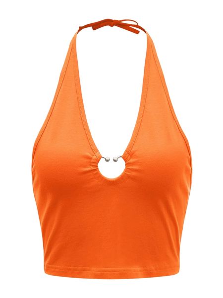 

plus ring detail halter 88uf#, Black