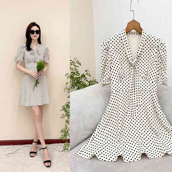 

casual dresses p495585  home dot printed silk crepe de chine streamer dress, Black;gray