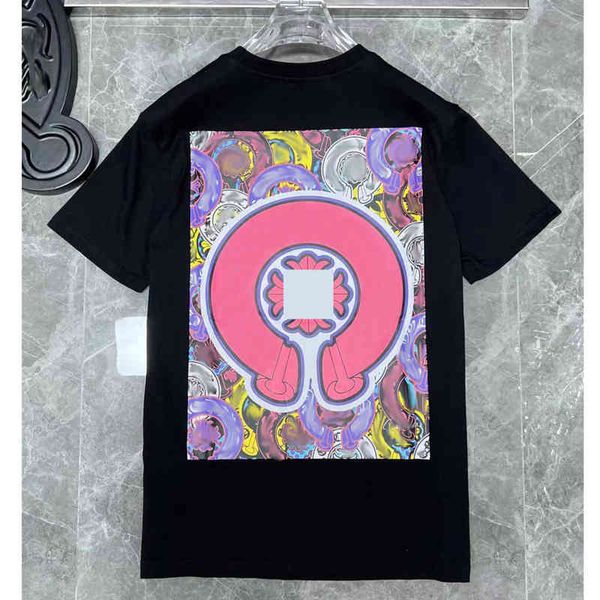 

loose men's ch t shirts brand man t-shirt luxury summer women cross sanskrit tees letter designer tshirts boy fashion round neck shirt, White;black