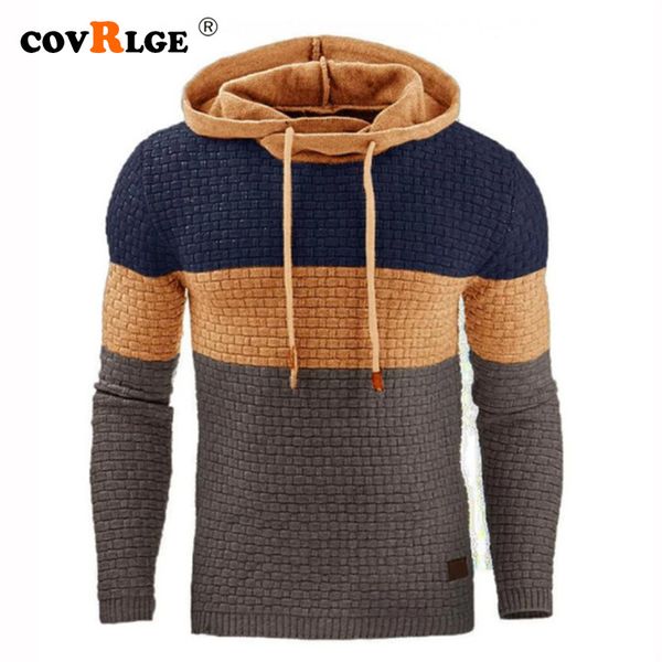 

covrlge spring autumn articles european beauty men's hoodie long sleeve hoodie warm patchwork color streetwear sweatshirt mww290 220815, Black