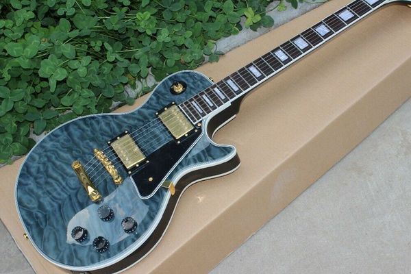 

diy brand new grey big flower 6 string electric guitar