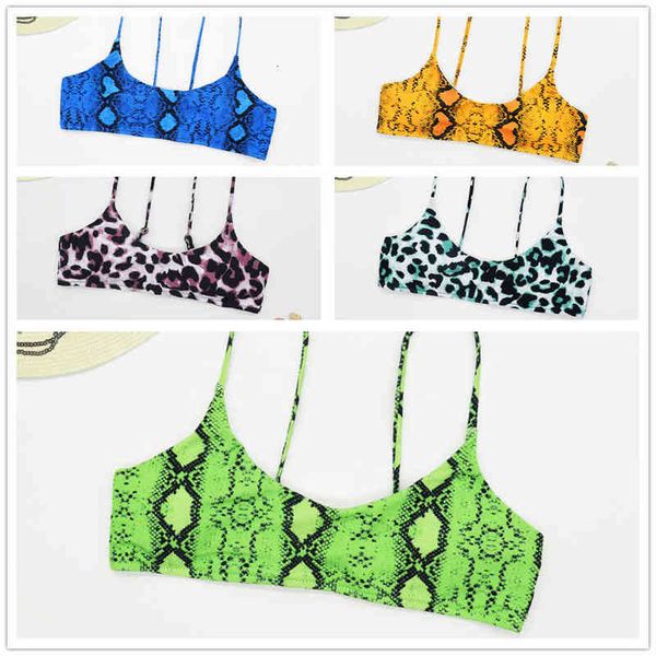 

women's one-piece 2022 leopard snake skin printed bikini swimsuit top, White;black