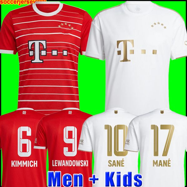 

lewandowski soccer jerseys 21 22 23 sane bayern munich goretzka coman muller davies kimmich football shirts men kids kit 2022 2023 uniforms, Black;yellow