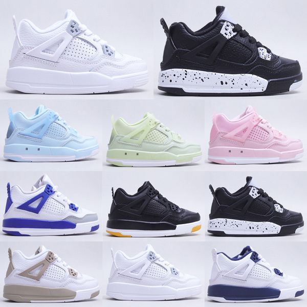

jumpman kids basketball shoes 4 4s black cat lightning fire red white oreo cement bred pure money boys girls children toddler sneakers td gs