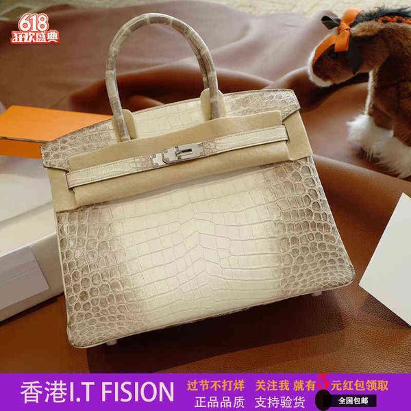 

handbags birkins himalayan women's bag birkins 35 30 handbag picotin 18 22 platinum crocodile skin high-grade high-capacity portable me