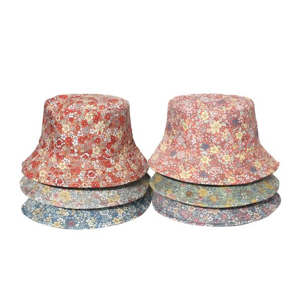 

fashion spring summer panama caps vintage floral bucket hats for women beach sun cap, Blue;gray