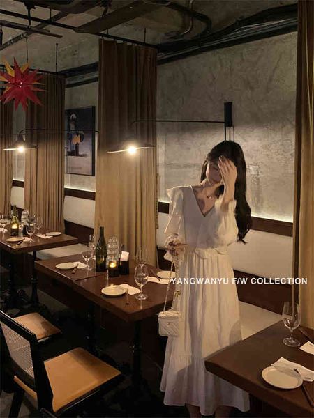 

casual dresses women's spring pink gentle dress long sleeve ruffle white fairy skirt princess long sleeve rs2l, Black;gray