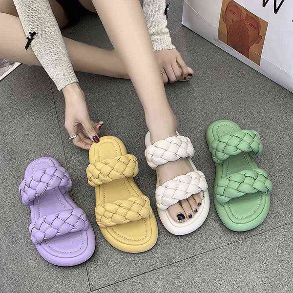 

women's flat fashionable slippers casual and open shoes, Black