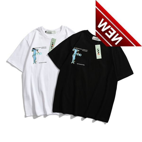 

50% off discount off wild arrow men's and women's summer wear ow splash white couple short sleeve t-shirt trend bottoming shirt, White;black