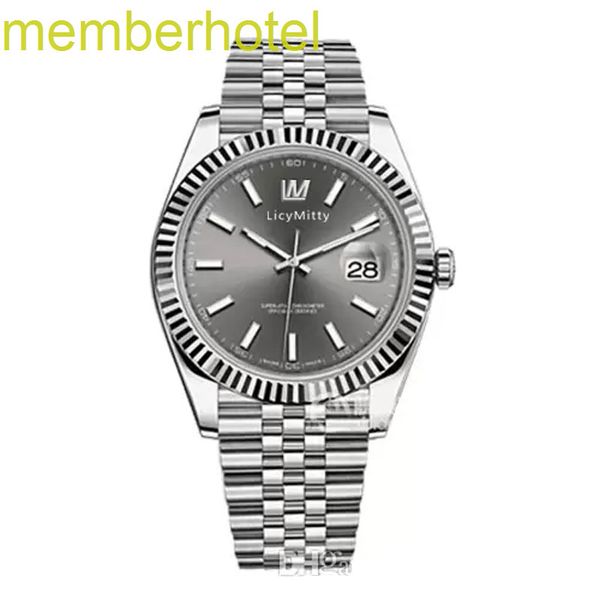 

v3 automatic 2813 mechanical watch for men big magnifier datejust 41mm stainls steel sapphire solid clasp prident mens watch male, Slivery;brown