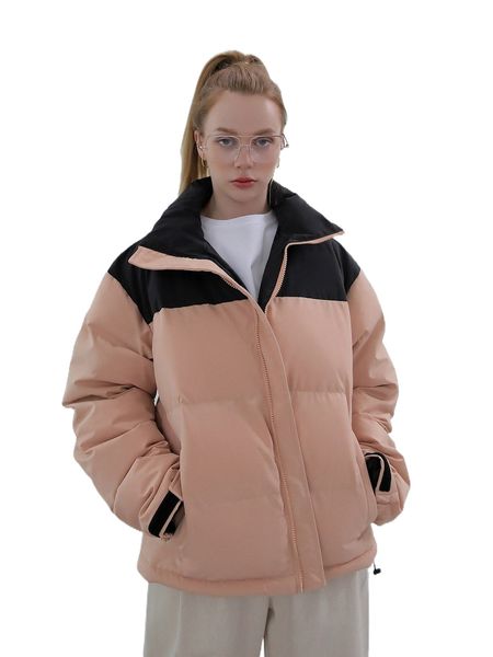 

coldbreak colorblock zip up puffer coat n4kf#, Black