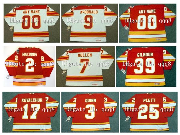 

vintage hockey jerseys flames pat quinn 17 ilya kovalchuk 1 jim craig 25 plett 12 tom lysiak 27 vail 9 jean pronovost 16 chouinard 2 al maci, Black;red