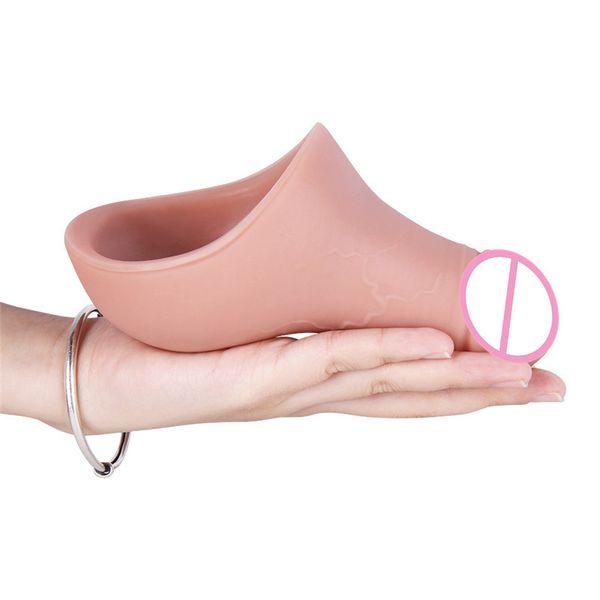 Orinatoio femminile in silicone liquido Super Soft Dildo giocattoli sexy per le donne Lesbiche Toile all'aperto Borsa per urina portatile Articoli per pene maschile