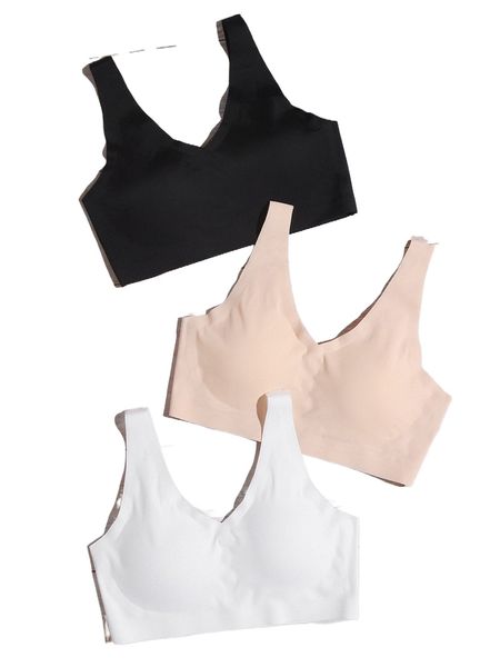 

3pack seamless bra set x9dy#, Black;red