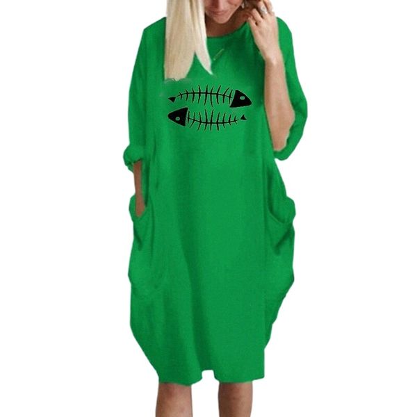 

women's t shirt dress tee dress knee length dress green blue white black fuchsia gray yellow long sleeve print letter spring summer rou, Black;gray