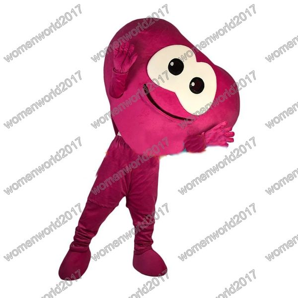 Costume della mascotte del cuore rosso di Halloween Costume da personaggio dei cartoni animati di alta qualità Completo unisex per adulti Vestito di carnevale di Natale