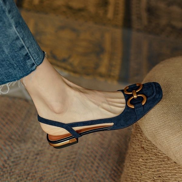 

fashion women sandals elegant casual shoes for woman slip on ladies flats office party square heels zapatos mujer 220628, Black