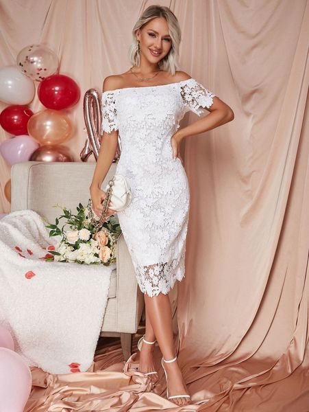 

eilly bazar off the shoulder guipure lace slit hem dress n6zf#, Black;gray