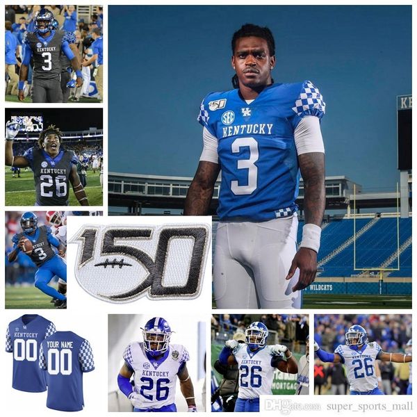 

ncaa kentucky wildcats college football jerseys 20 kavosiey smoke 85 bryce oliver 12 chance poore 22 chris oats josh allen custom stitched s, Black