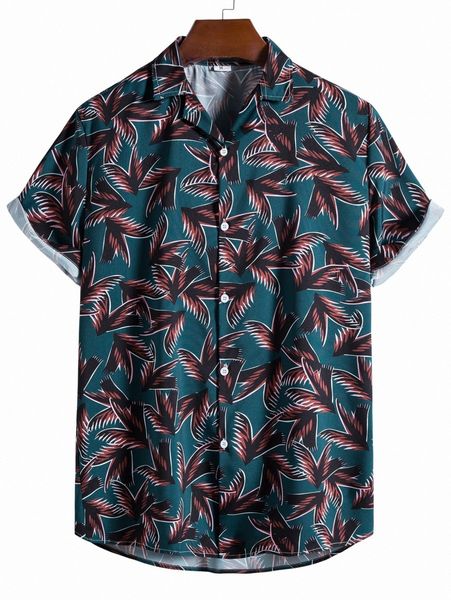 

men random plant print high low shirt w6eq#, White;black