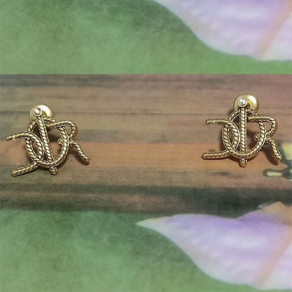 

shop 80% off clearance earrings female fashion new trend simple hemp rope earrings gold letters diamond jewelry factory sales, Golden