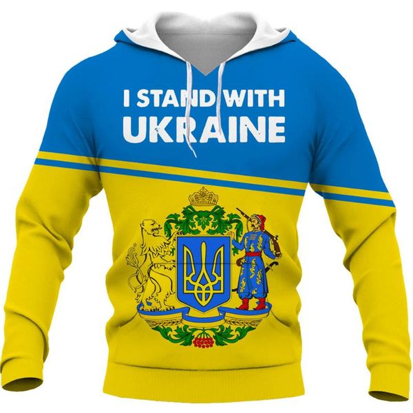 Felpe con cappuccio da uomo Felpe Primavera Autunno Ucraina Bandiera nazionale 3D All Over Stampato Pullover unisex da uomo Giacca casual Abbigliamento uomo 4XL