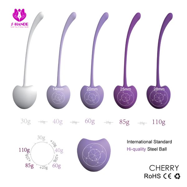 5pcs/set Bolas de kegel inteligentes kit de exercício de força vaginal Cherry Bolas Chinas Ben Wa Vibradores Toys Sexy para Mulher.