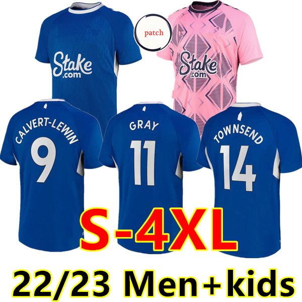 

s-4xl 22 23 everton home away soccer jerseys calvert-lewin gray townsend doucoure y.mina holgate mykolenko gordon 2022 2023 football shirt m, Black;yellow