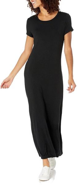 

essentials women's short-sleeve maxi dress o3jj#, White;black