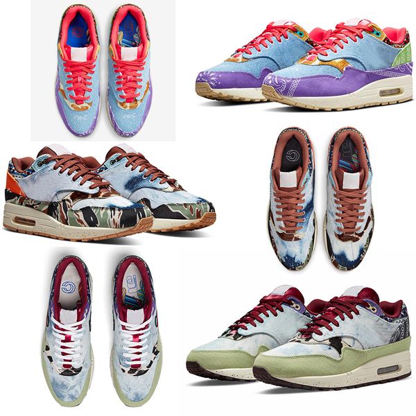 

1s running shoes men sneakers patta waves monarch noise aqua black beige grey cactus baroque brown og women sports trainers far out 36-47, Red;white