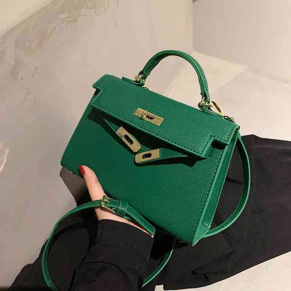 Geldbörsen Outlet Strukturierte Schnalle tragbare kleine quadratische Damen 2022 neue vielseitige klassische One Shoulder Messenger Bag PU-Tasche