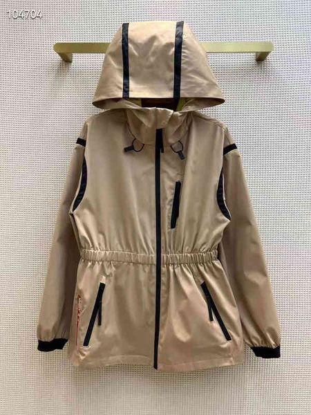 

women's trench coats pa spring parker sunscreen waist closing hooded stormsuit, Tan;black