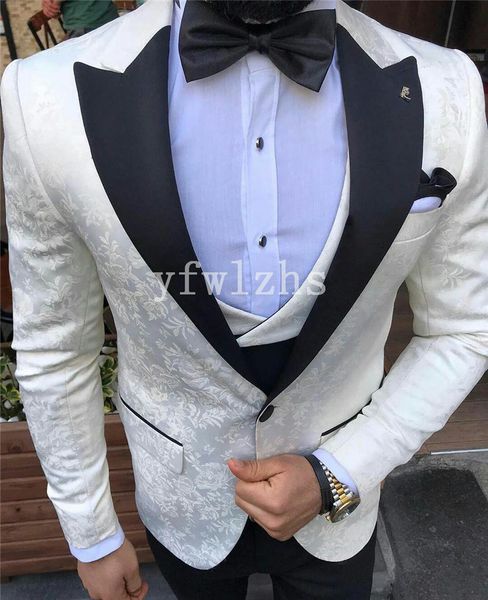 

handsome one button man's suits peak lapel groom tuxedos groomsmen wedding/prom/dinner man blazer jacket pants vest tie n061, Black;gray