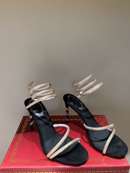 

snake strap heeled sandals designer fashion foam rubber wedges womens ladies summer luxury dress shoes miami cute platform party wedding siz, Black