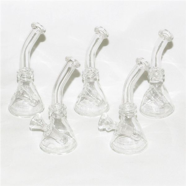 Beaker De Vidro Quente Dab Rig Bongo Bongo Aughty Bongs Mini Tubo de Água Espessura De Petróleo De Cera De Cabelos De Cabelos De Cabeça Bubble Tubulações de Bublor 10mm Tigela De Vidro