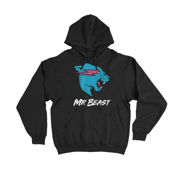 

mr beast merch hoodie sweatshirt tracksuit men women pullover, Black