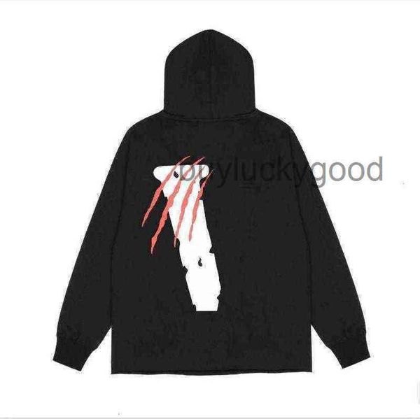 

fashion mens big v brand vlones sweatshirts hip hop stylist hoodies off long sleeve hoodie men women sweatshirt ow of pa, Black